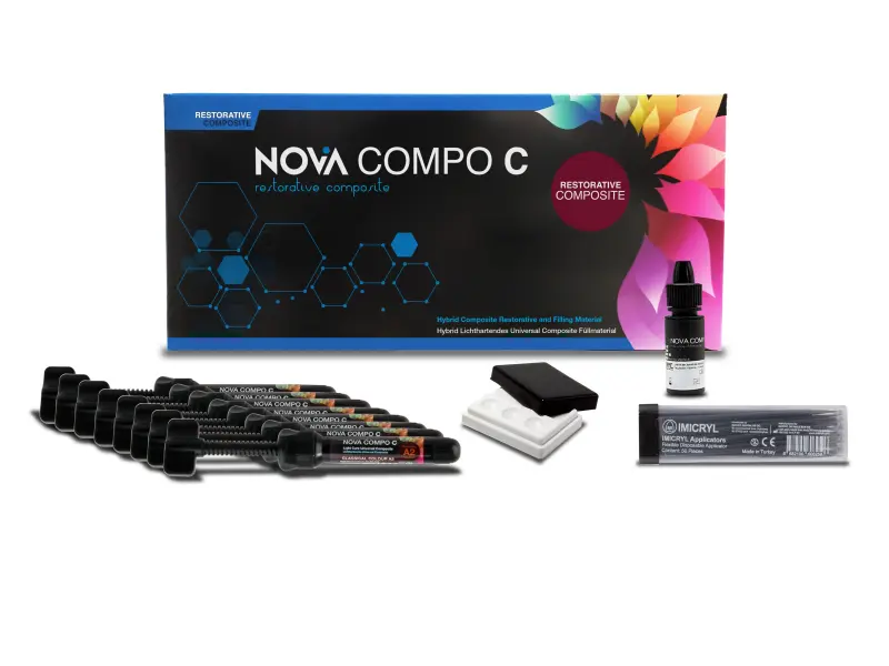 NOVA COMPO- C- KIT (8X4G SYRINGE+5ML BOND +2G FLOW+50XB BRUSHES +5 COLOR A1X2+A2X2+A3X1+A3.5X1+B1X1 +UDX1